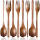 Conjunto de 8 peças de colheres e garfos de madeira para sopa, 23 cm (9 polegadas) 1