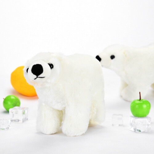 Kerstset met pluche ijsbeertjes, wit, 3 stuks