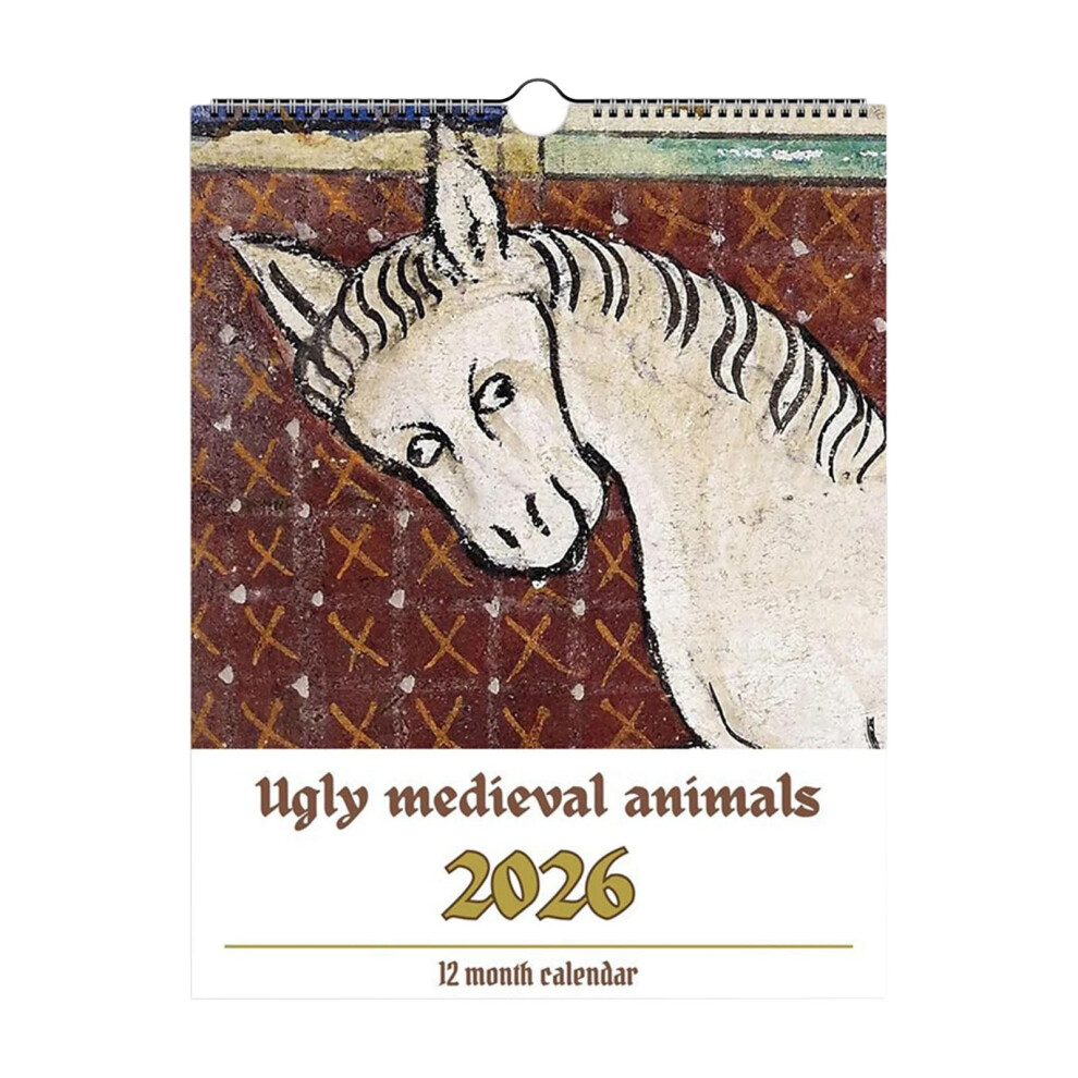 Ugly Medieval Funny Animals 2026 Wall Calendar 12 Months Office Home Decor Funny Gift for Humor Lovers-image-OPC-PRY95HM-NEW