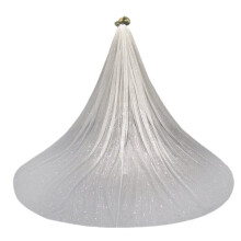 Women Mesh Ultra-Long Trailing Cathedral Wedding Veil Romantic Luxury Shimmer St