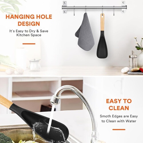 2026 New Multifunction Cooking Spoon, Multi Function Cooking Spoon, Sturdy Matte Silicone Spatula, Makes Stirring, Scooping & Serving Much Easier 2