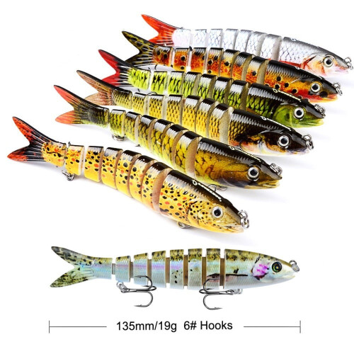 2 unidades de isca biônica multissegmentada resistente ao plástico, 13,28 cm, 19 g. 1