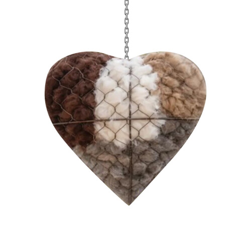 Handmade Alpaca Fiber Bird Nesting Heart – 1pc 2