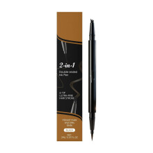 2 In 1 Waterproof Eyebrow Pencil 0.07 Fluid Ounce 4 Tip and Brush Head Design for Natural Hair Like Eyebrows