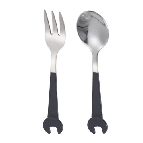 Creative Steel Spanner Spoon Fork Wrench Design-black silver