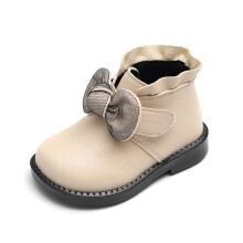 Toddler Rain Boots,Girls Boots Fashion Autumn Winter Non Rhinestone Bowknot Kids Low Heel Rain Boots,Toddler Boots,Z07 Beige,6-9 Months