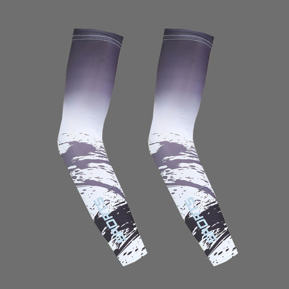 Black Cooling Uv Protection Arm Sleeves Â Spf 50+, Breathable Stretch Fabric With Thumb Holes (Pair),