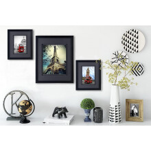 Double Floating Mat Picture Frame Set of 2, 11x14 Inches Black with 8x10 Opening, High Definition Glass, Wall Mounting Photo Frames