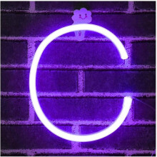 Letter Neon Lights, LED Neon Night Light Neon Lights Wall Decorative Night Light for Kids Bedroom Battery USB Operated Purple