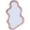 Pink Asymmetrical Wall Mirror Modern Wavy Design 1 Piece 1