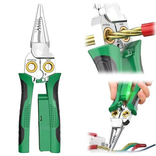 8-in-1 Wire Stripper with Voltage Tester, Multi-function Electrician Tool for Cutting, Stripping & Pulling – Compatible with Standard Wires 1