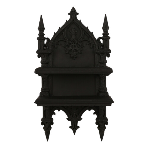 Practical Gothic Double Layer Wall Shelf For Books Plant And