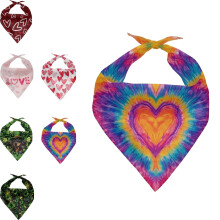 Valentine’s & St. Patrick’s Day Dog Bandana – Adjustable Holiday Pet Scarf, Soft Washable, Green Shamrock, Compatible with Small/Medium/Large