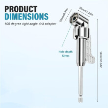 Bit Bender 105 Right Angle Drill Adapter Designed for Easily Tightening Screws In Confined High Hardness and Anti Properties Standard 1/4 Inch