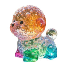 Valpeornament i klart glass med gradientfarge, 1 stk.