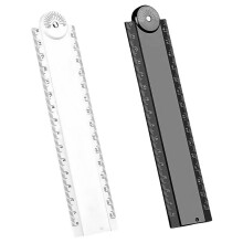 2Pcs Folding Ruler with Hollowed Geometric Templates For Engineering Drafting