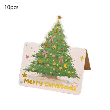 Conjunto de 10 cartões de Natal com mensagens e detalhes para carimbo.