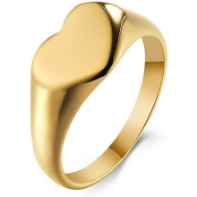 Anel feminino em aço inoxidável com formato de coração, estilo francês simples – Elegância sofisticada e discreta.