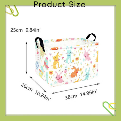 Easter Bunny Basket – Cotton Canvas Storage Bin, 15x10x10 2