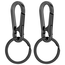 Metalen sleutelhangers met ringclip, organizer, 2 stuks, zwart.