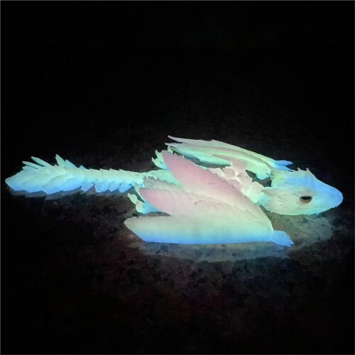 Dragefigur3D-printet, leddelt skrivebordsdekoration