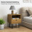 Homcom HOMCOM Bedside Table with Drawer and Shelf, Modern Bedside Cabinet, Oak 4