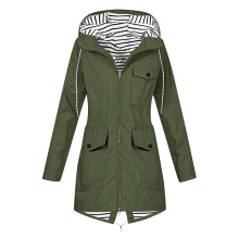 Chaqueta impermeable con capucha de color liso para mujer con cinturón, ligera, informal, holgada, cortavientos, chaqueta de cuero con capucha de