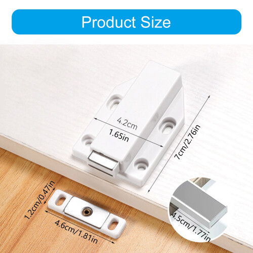 Auto Closing Cabinet Latches Set Moisture Resistant Design Easy Installation Push Release Cabinets Hardware Set 2