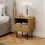 Homcom HOMCOM Bedside Table with Drawer and Shelf, Modern Bedside Cabinet, Oak 8