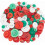 300 stuks diverse kerstknopen van hars, rood, wit en groen 1