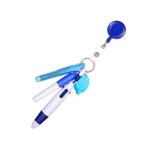 5-in-1 Badges Reels with Marker, Multicolor Ballpoint Pen and Light for Nurse Doctor, Retractable Badges Reels Holder