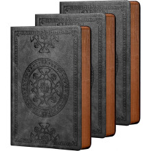 Blødt omslag i læder, vintage-journal, 3-pak, 13,5 x 21,5 cm