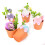 1 Pc Easter Flower Pot Decor with Plush Bunny Tail, Spring Artificial Flowers, Tabletop Centerpiece for Easter Egg Party – White 4