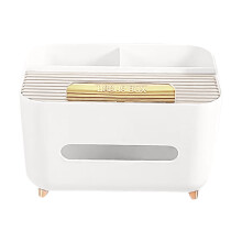 Witte tissuehouder met hoes voor bureau, thuis, restaurant en auto – compatibel met tissuehouders.