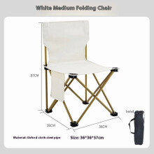 Silla plegable de exterior de tela Oxford con bolsillo lateral