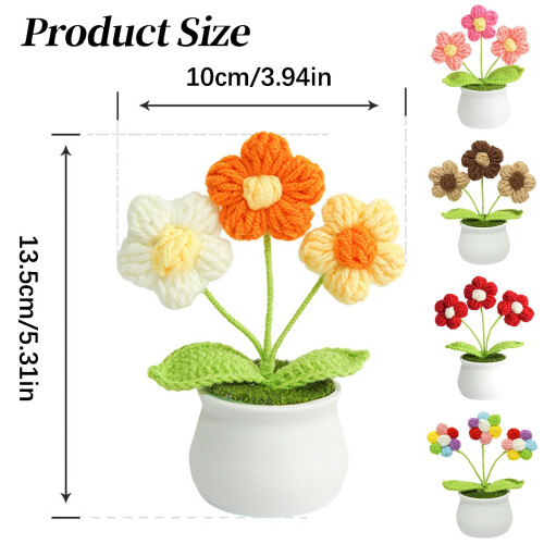 Håndvævet puff eclair dalens blomst potteornament 2