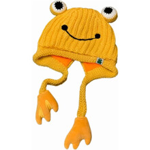 Hata Frog Gleoite Cróiseáilte Cniotáilte Geimhridh Cosanta Cluas Hata Beanie Fómhar Súil Mhór Allamuigh
