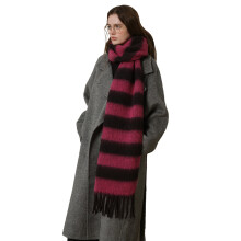 Cachecol/xale feminino grosso, quente e elegante, com estampa listrada de alta qualidade, ideal para outono e inverno. Perfeito para looks casuais e