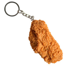 Porte-clés poulet frit réaliste, breloque amusante en forme de poulet pour clés, sacs à dos et cadeaux