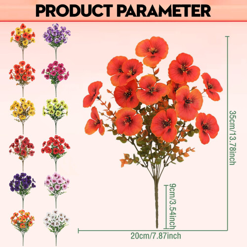 Artificial Pale Geraniums with Green Leaves – 12-Stem 2