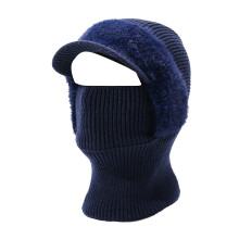 Set composto da berretto e scaldacollo a righe in maglia, copriviso foderato termicamente, sciarpa invernale e cappello per il freddo, taglia unisex,