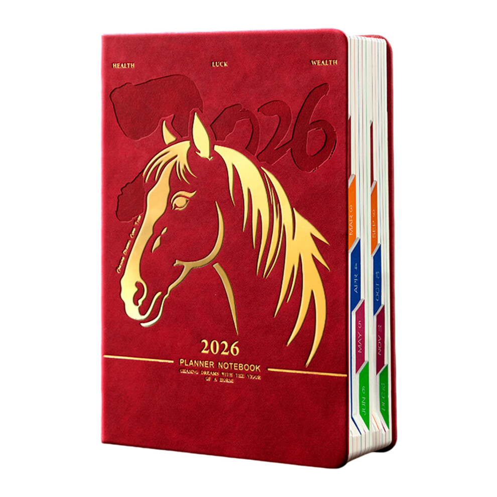 2026 Day Planner with 400 Pages Daily Academic Planner-Red