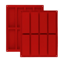 Moldes rectangulares de silicona de 8 cavidades, compatibles con barritas nutricionales/proteicas/energéticas, trufas de chocolate y pan | Aptos
