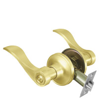 Zincs Alloys Gold Door Levers Ergonomic Grip Reversible Installation Door Handle for Indoor Outdoor Applications