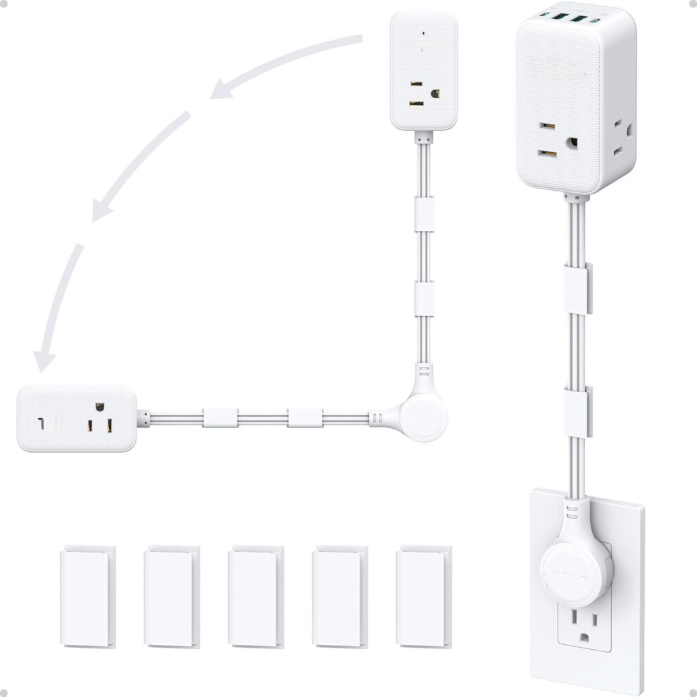 Rotating Outlet Extender With 3 Ac Sockets And Usb-C 36In 937196842834