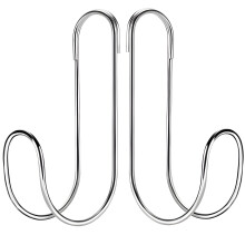Lot de 2 supports de tuyau d'arrosage en acier inoxydable avec crochet en S, robustes, sans perçage, résistants aux intempéries, compatibles avec