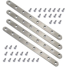 Hoekbeugels van roestvrij staal, 245 mm, 8 gaten, 4 stuks