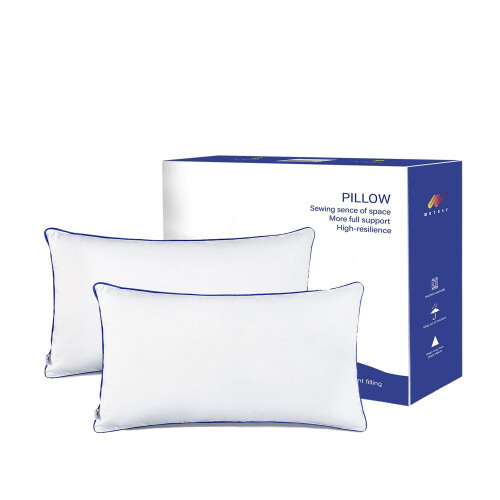 Conjunto de 2 Enchimentos para Almofadas 12x20 Polegadas – Algodão-Poliéster Branco