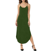 Klassisches, lässiges Sommerkleid für Damen in Unifarbe mit V-Ausschnitt, kurzen Ärmeln, Taschen und lockerer Passform – ideal für Strand und