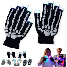 Light up Gloves Fingertips, 2026 LED Rave Glove, 7 Colors Light Show Lights up Finger Gloves for Gloving, Lighting(d)